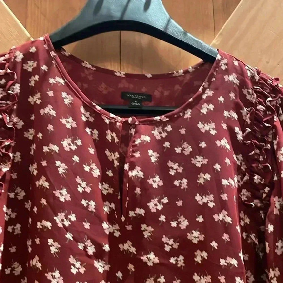 Ann Taylor Burgundy Blouse- Medium - Picture 2 of 8